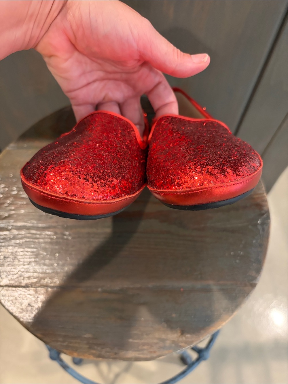 UGG Red Glitter Lined Slip-On Flats - Picture 6 of 6